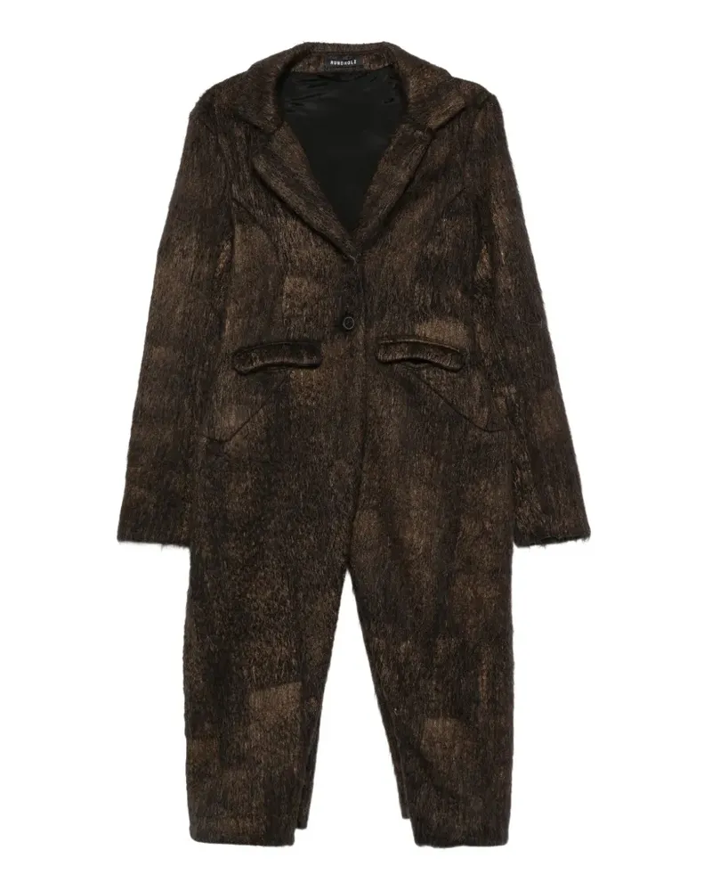 Studiorundholz brushed single-breasted coat - Braun Braun