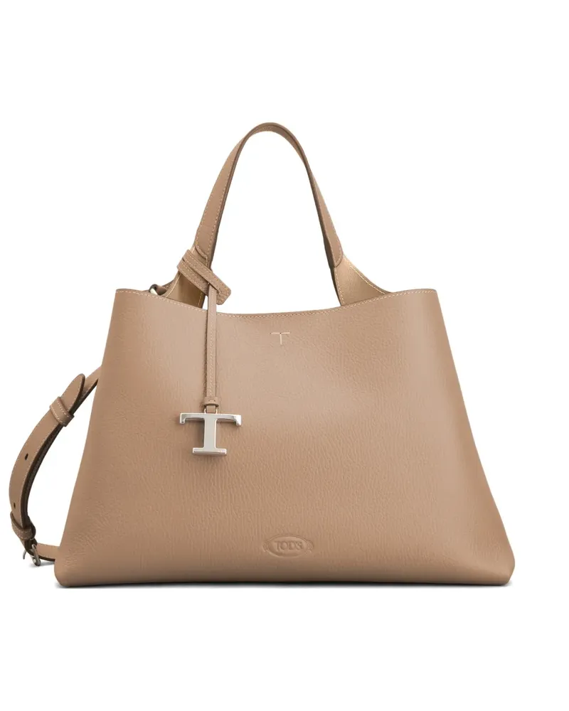 TOD'S Tote Bag mit Logo-Anhänger - Nude Nude