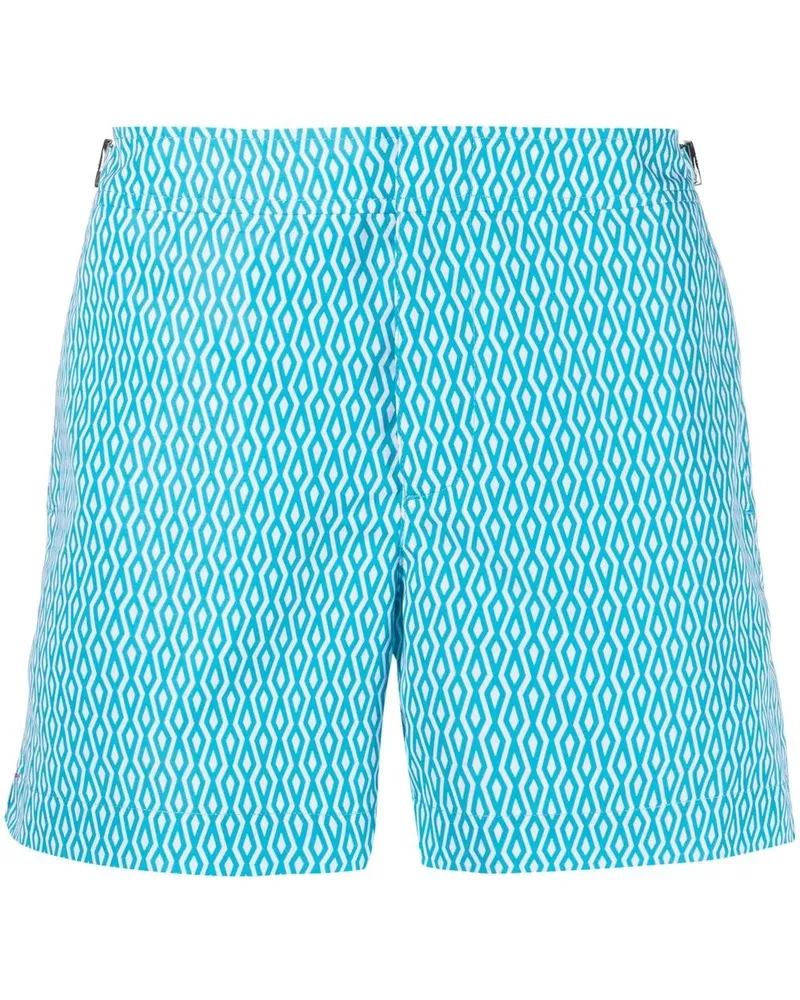 Orlebar Brown Badeshorts mit Rautenmuster - Blau Blau