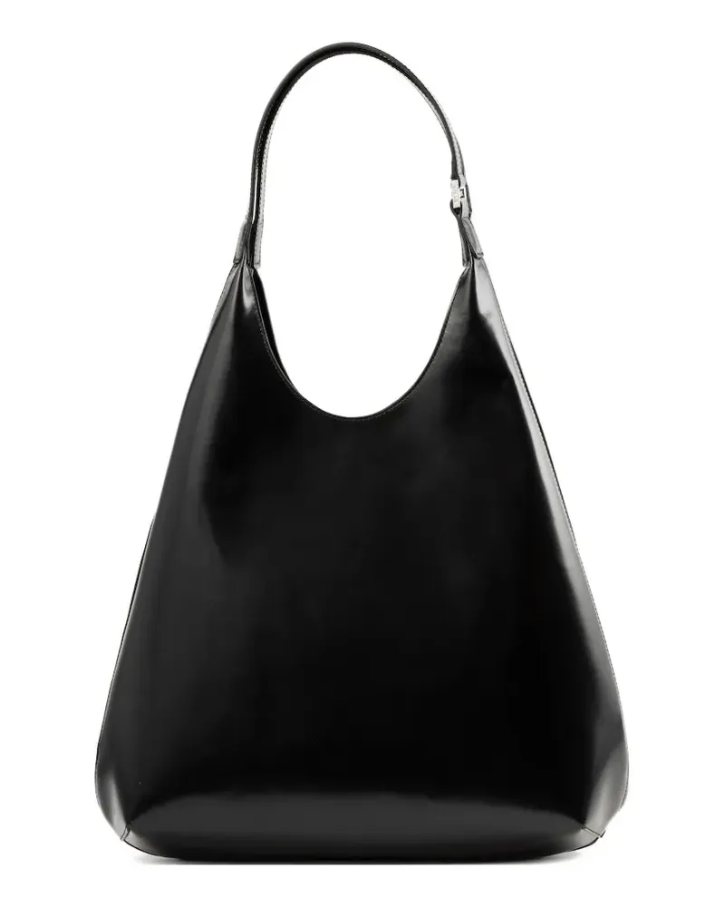 by FAR Amber Folio Schultertasche aus Lackleder - Schwarz Schwarz