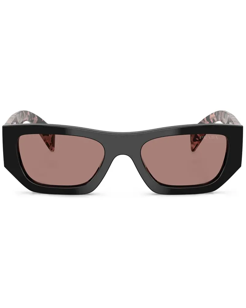 Prada Sonnenbrille mit geometrischem Gestell - Schwarz Schwarz