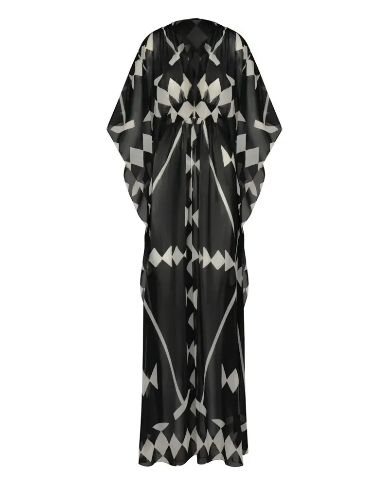 Johanna Ortiz Geometrisches Secret Garden Maxikleid - Schwarz Schwarz