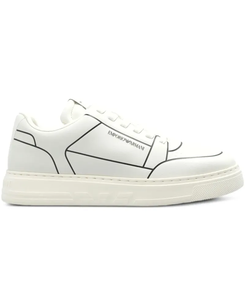 Emporio Armani Sneakers mit Outline-Print - Weiß Weiß