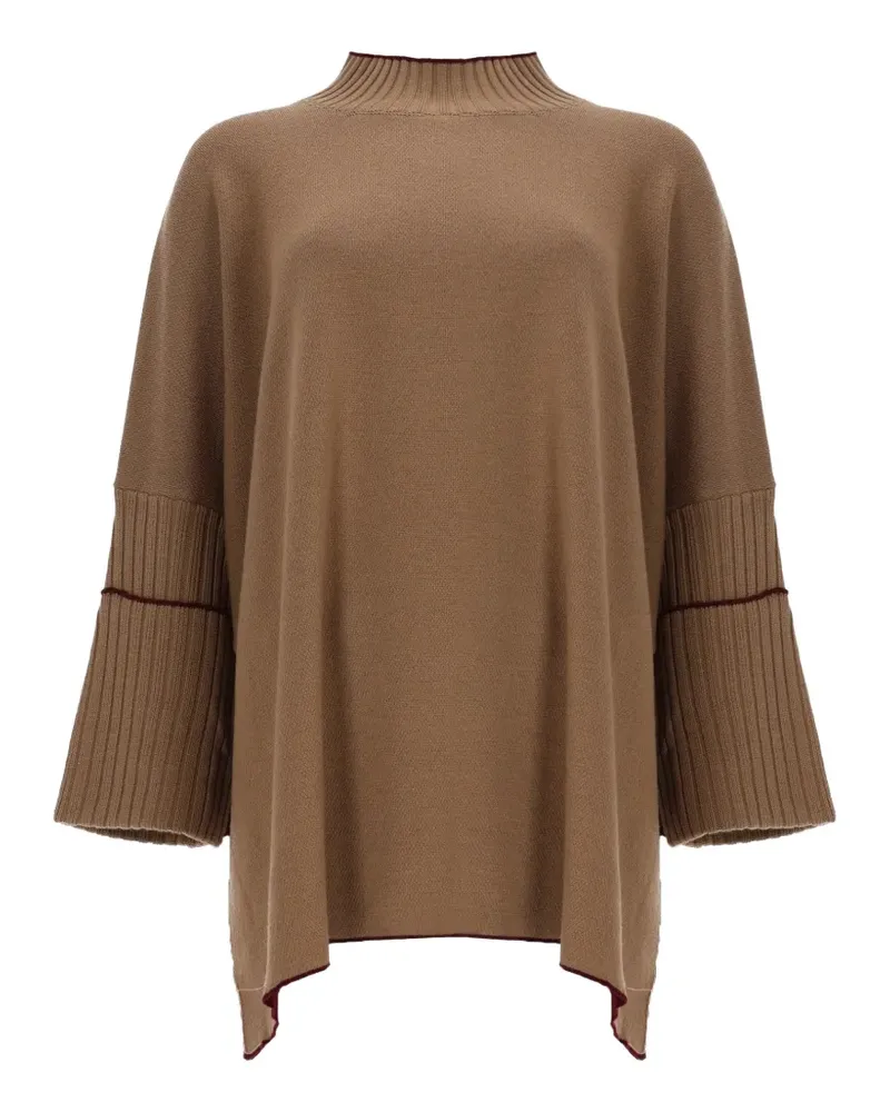 Herno Gerippter Poncho - Braun Braun