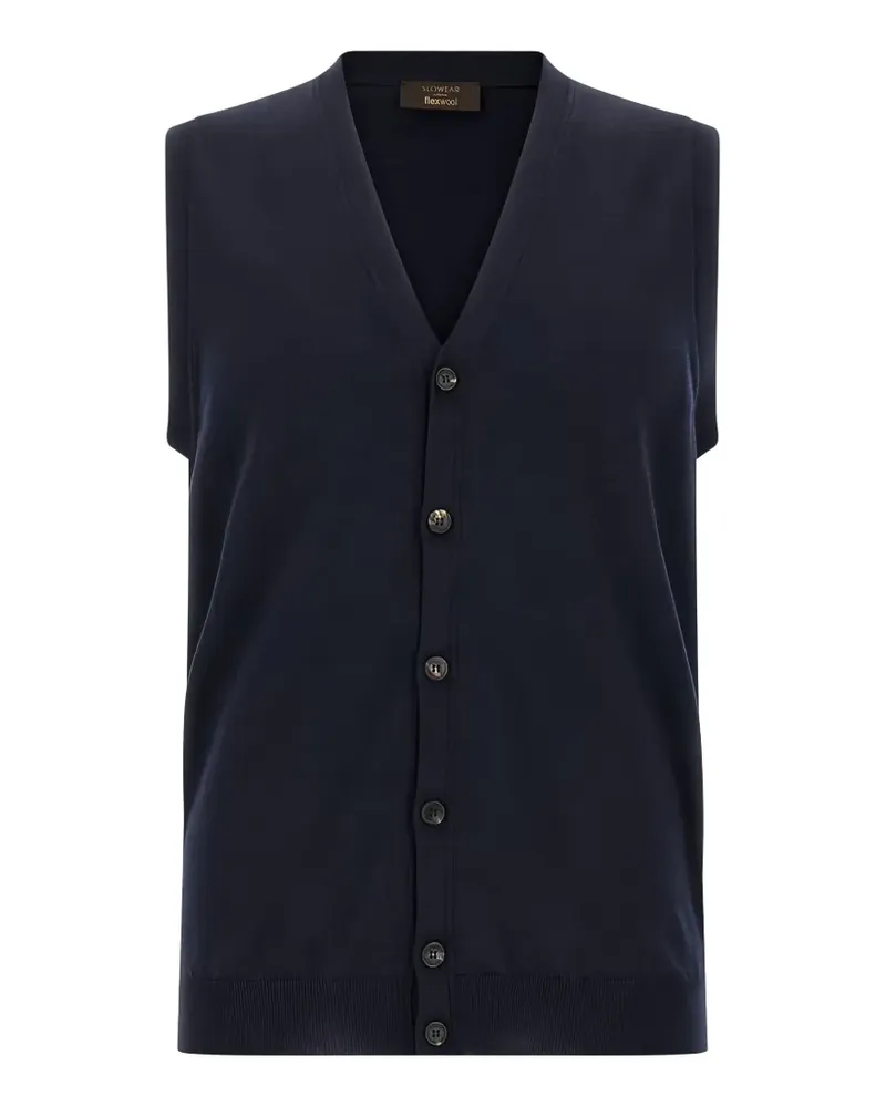 Slowear button-front knitted vest - Blau Blau