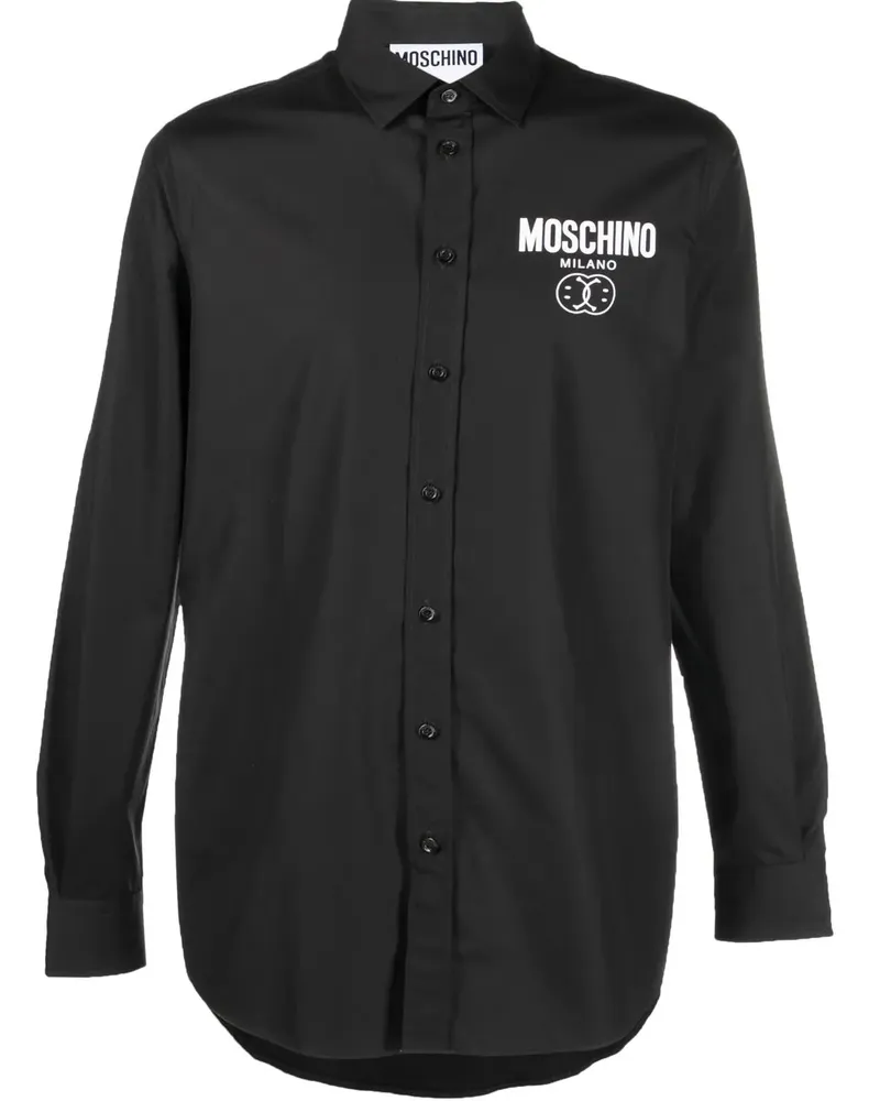Moschino Hemd mit Logo-Print - Schwarz Schwarz