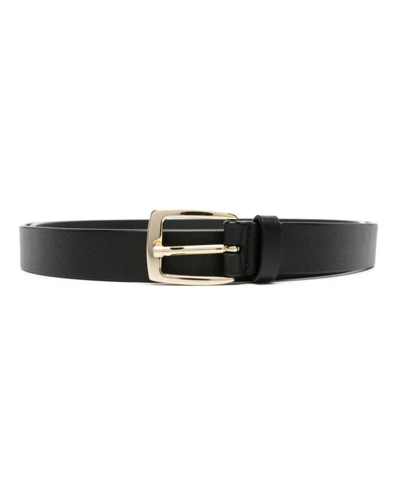 D4.0 Schnallengürtel aus Saffiano-Leder - Schwarz Schwarz
