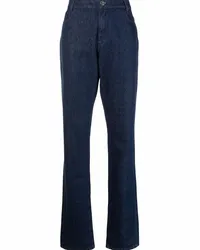 Raf Simons Gerade High-Rise-Jeans Blau