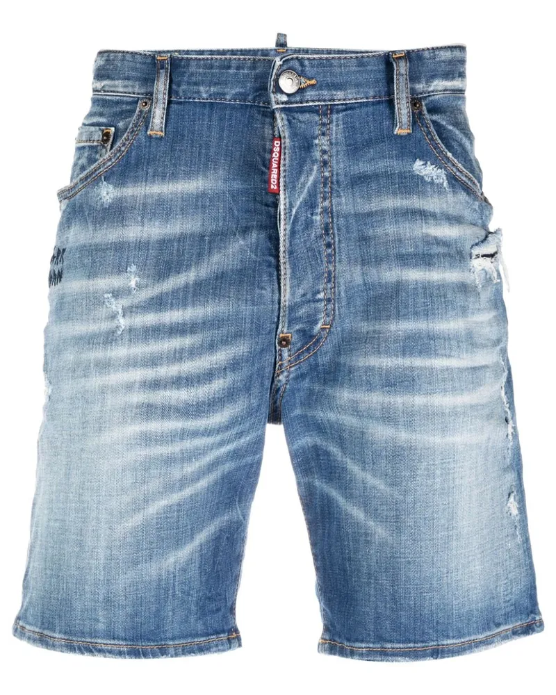Dsquared2 Jeans-Shorts im Distressed-Look - Blau Blau