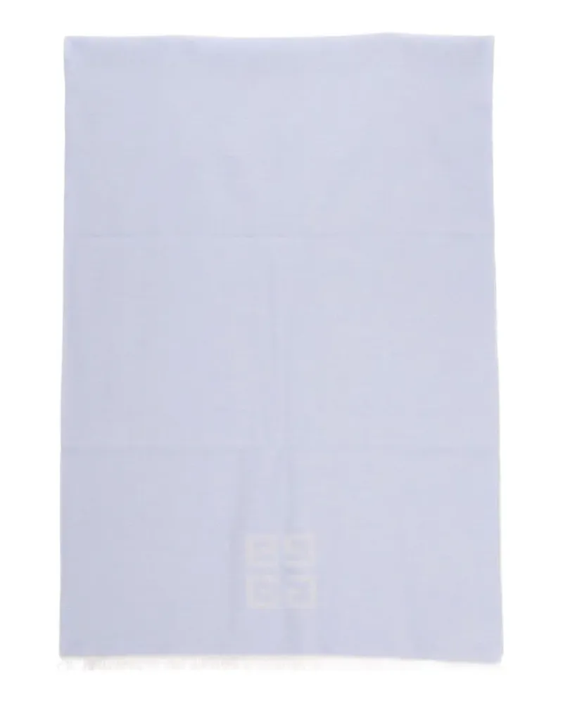 Givenchy logo-intarsia frayed scarf - Blau Blau