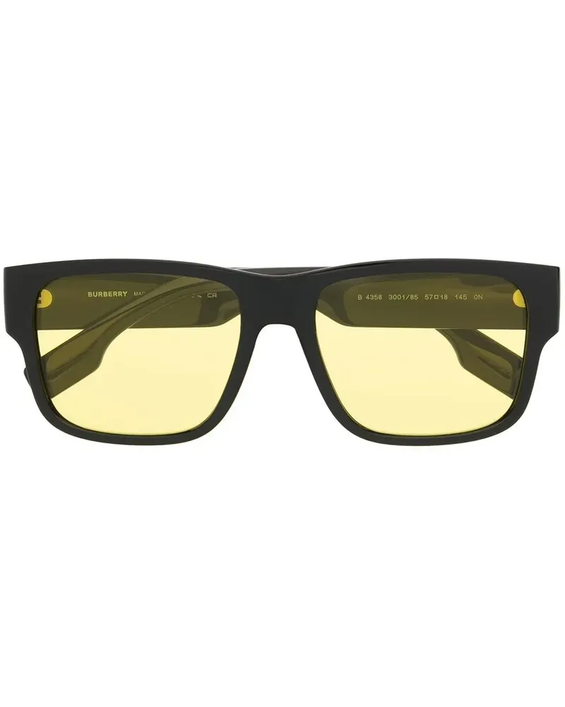 Burberry Eckige Knight Sonnenbrille - Schwarz Schwarz