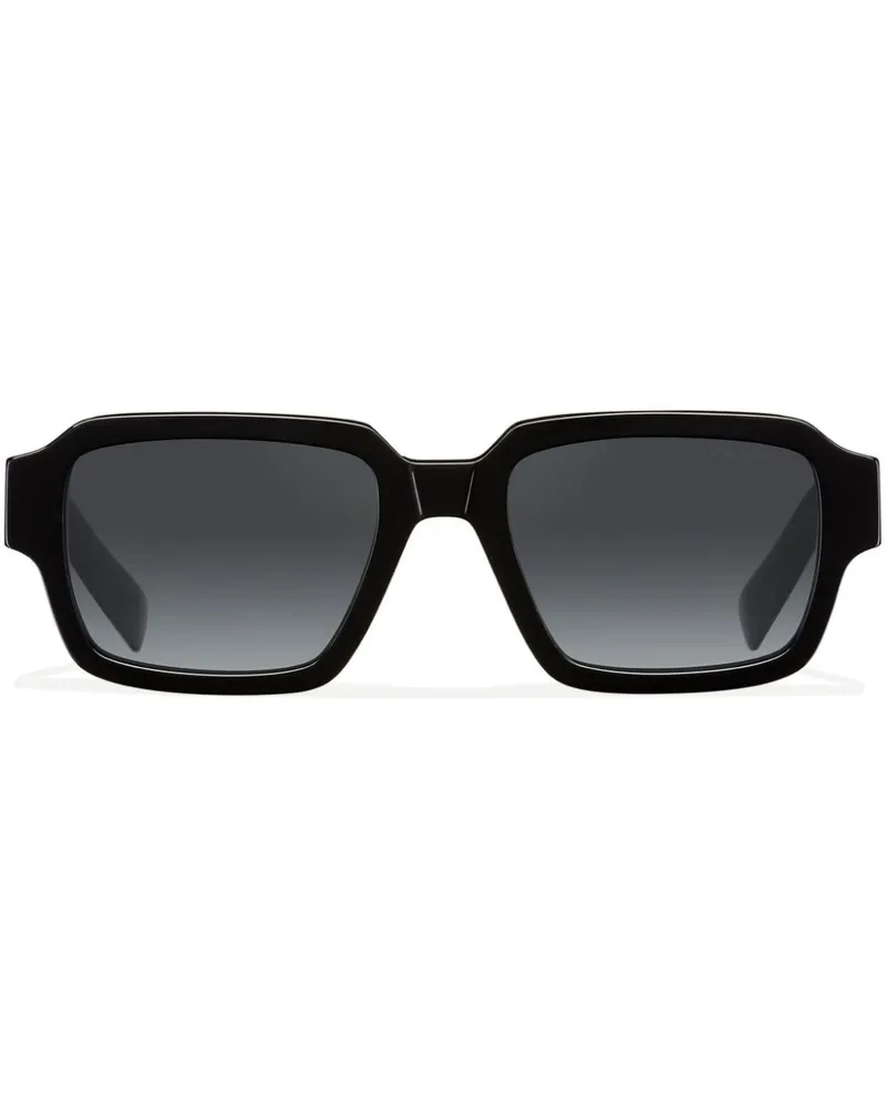 Prada Sonnenbrille mit eckigem Gestell - Schwarz Schwarz