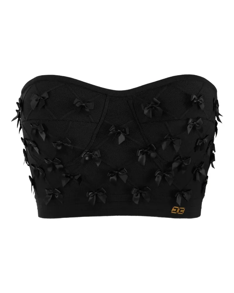 Elisabetta Franchi Oberteil mit Schleifendetail - Schwarz Schwarz