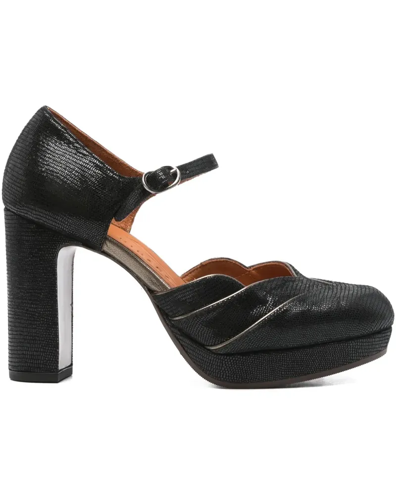 Chie Mihara Pumps im Metallic-Look 100mm - Schwarz Schwarz