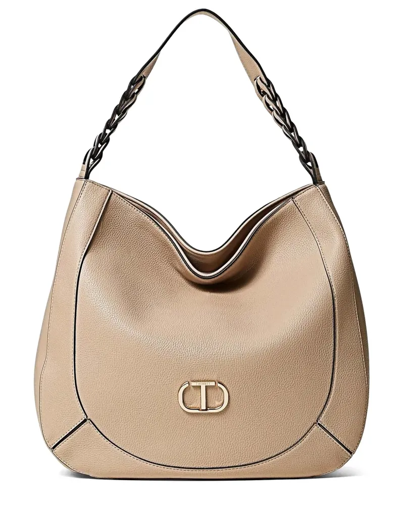 Twin-Set Handtasche mit Logo-Schild - Braun Braun