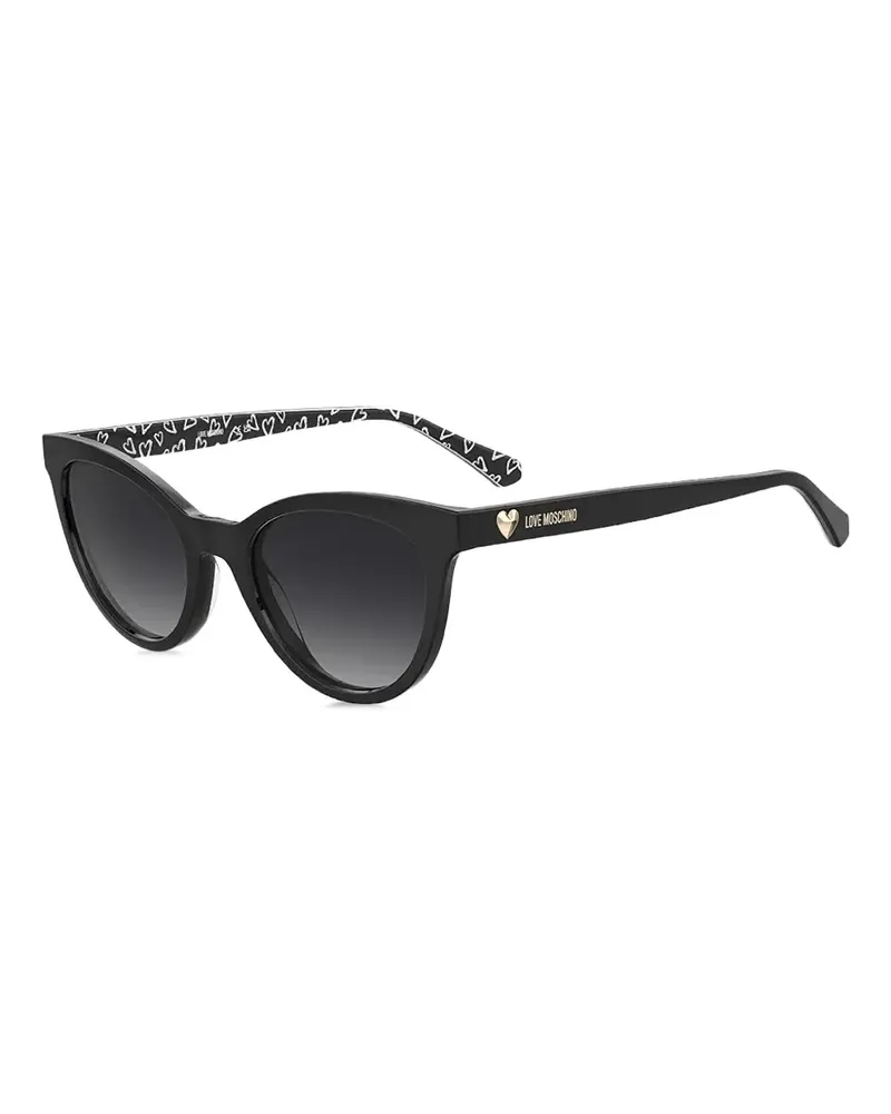 Moschino Cat-Eye-Sonnenbrille mit Herzdetail - Schwarz Schwarz
