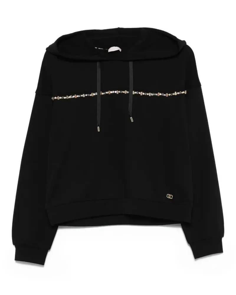 Liu Jo Hoodie mit verziertem Band - Schwarz Schwarz