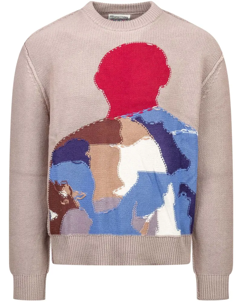KidSuper Wendbarer Intarsien-Pullover - Nude Nude