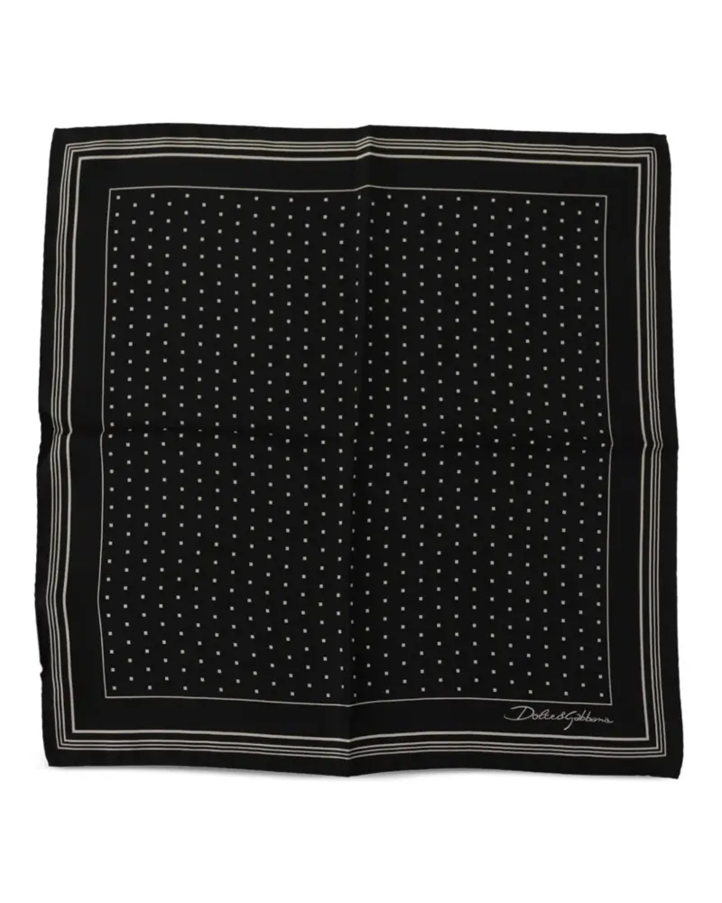 Dolce & Gabbana Einstecktuch mit Polka Dots - Schwarz Schwarz
