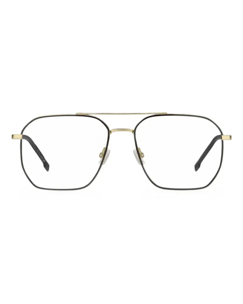 HUGO BOSS Geometrische Sonnenbrille mit Doppelsteg - Gold Gold