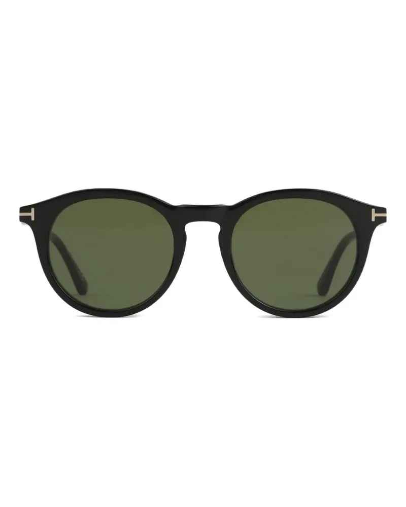 Tom Ford Sonnenbrille mit rundem Gestell - Schwarz Schwarz