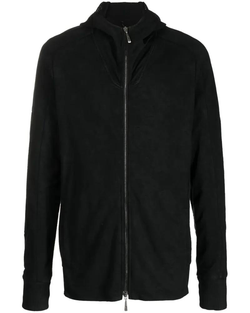 Masnada Kapuzenjacke mit Mesh-Einsatz - Schwarz Schwarz