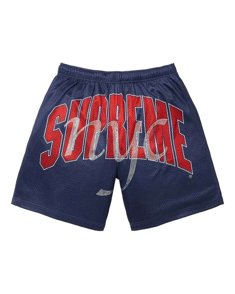 Supreme Being Mesh-Shorts mit Strass - Blau Blau