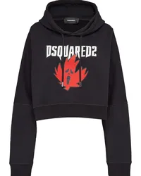 Dsquared2 Hoodie mit Ahornblatt Schwarz