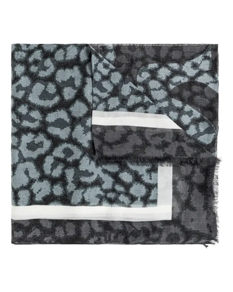 AllSaints Schal mit Leoparden-Print - Blau Blau