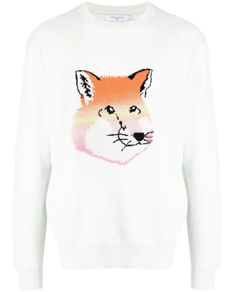 Kitsuné Pullover mit Fuchs - Grün Grün