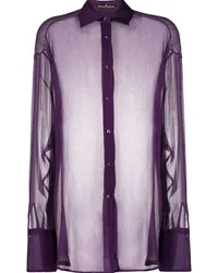 Ermanno Scervino Seidenbluse mit Sheer-Effekt Violett