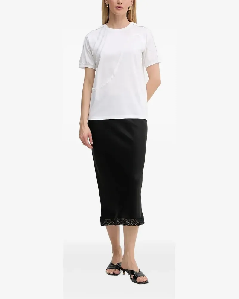 HUGO BOSS T-Shirt mit ausgefransten Details - Weiß Weiß