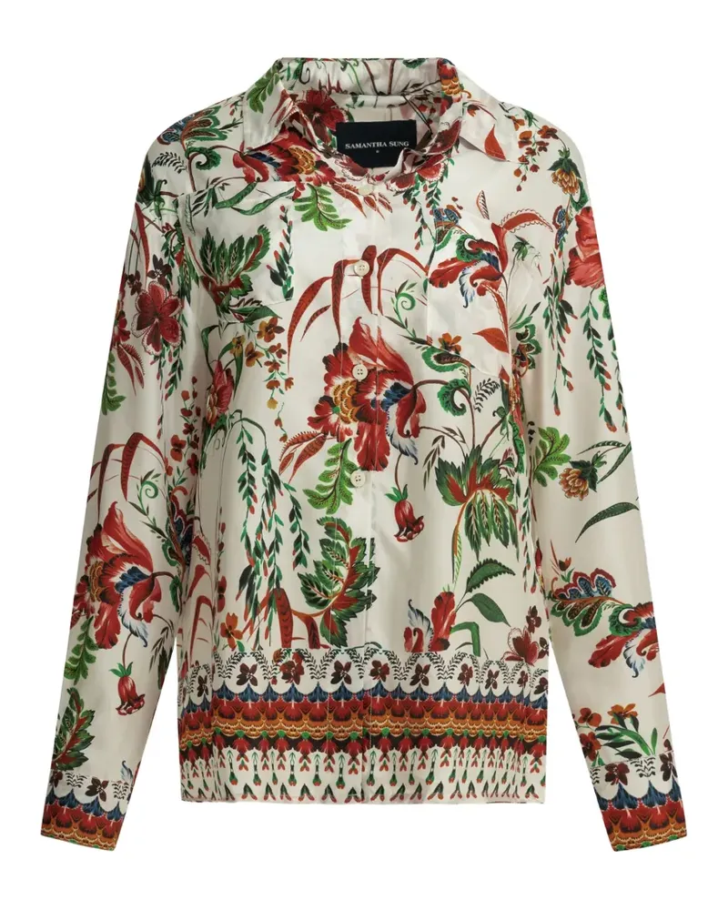 Samantha Sung floral-print silk shirt - Weiß Weiß