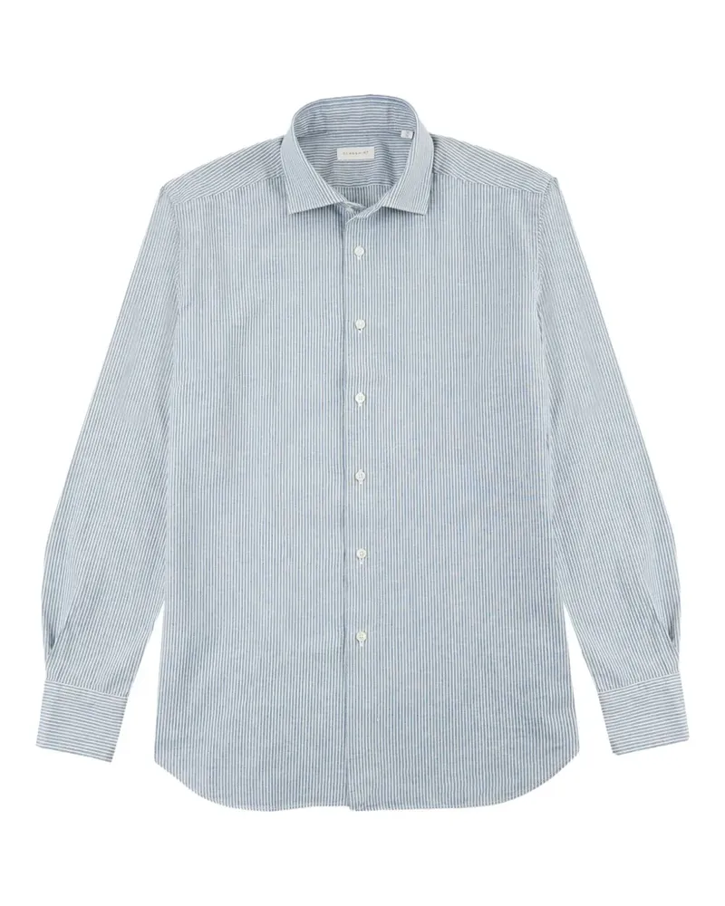 Glanshirt Gestreiftes Hemd - Blau Blau
