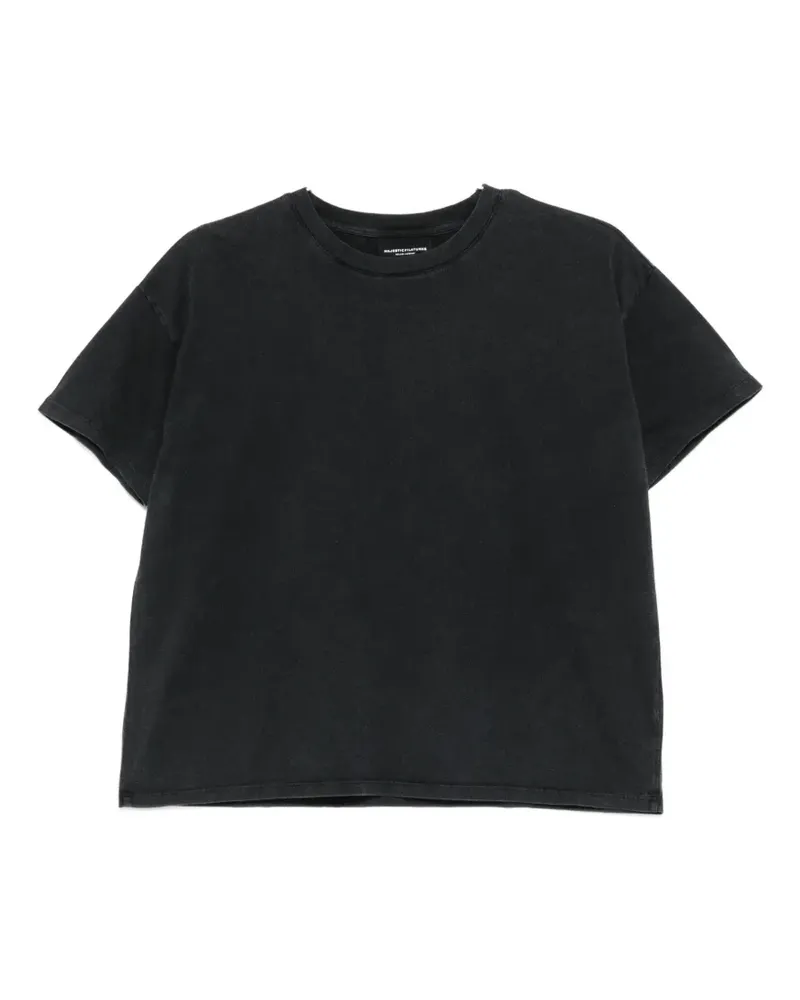 Majestic logo-embroidered T-shirt - Schwarz Schwarz