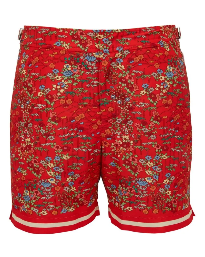 Orlebar Brown Bulldog Badeshorts mit Blumen-Print Rot