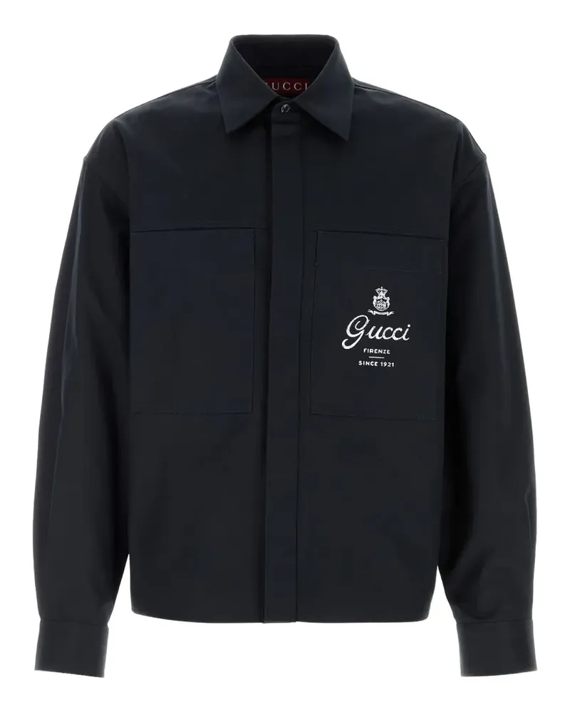 Gucci logo-print chest-pocket shirt - Schwarz Schwarz
