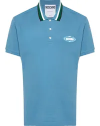 Moschino Poloshirt mit gummiertem Logo Blau