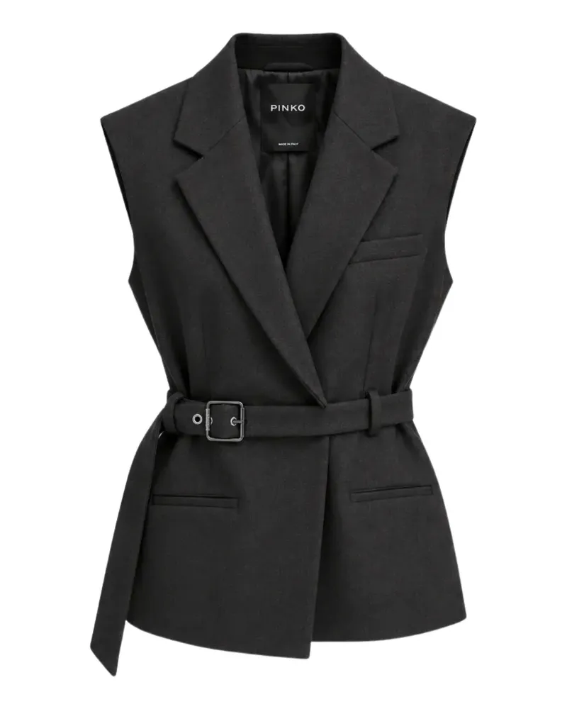 Pinko Ärmellose Nuraqus Jacke mit Gürtel - Schwarz Schwarz