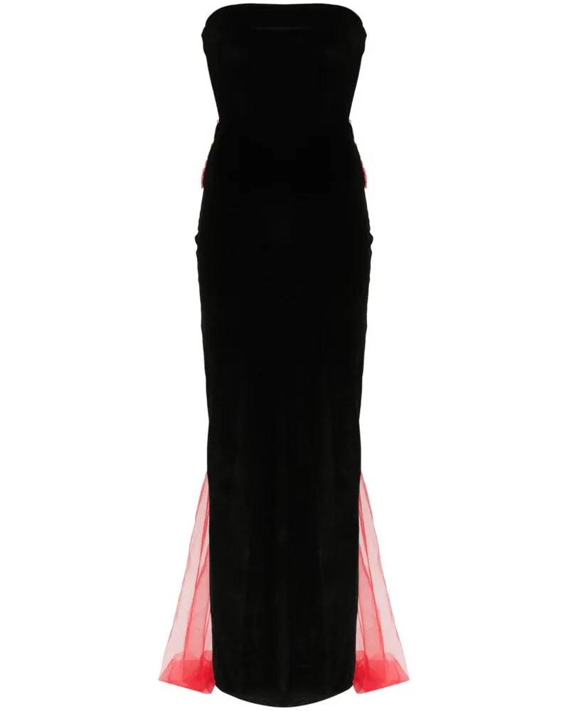 ATU Body Couture Abendkleid aus Samt mit Schleife - Schwarz Schwarz