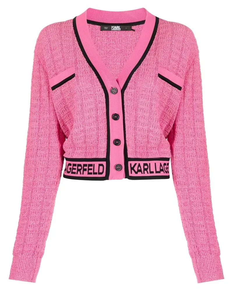 Karl Lagerfeld Cropped-Cardigan - Rosa Rosa
