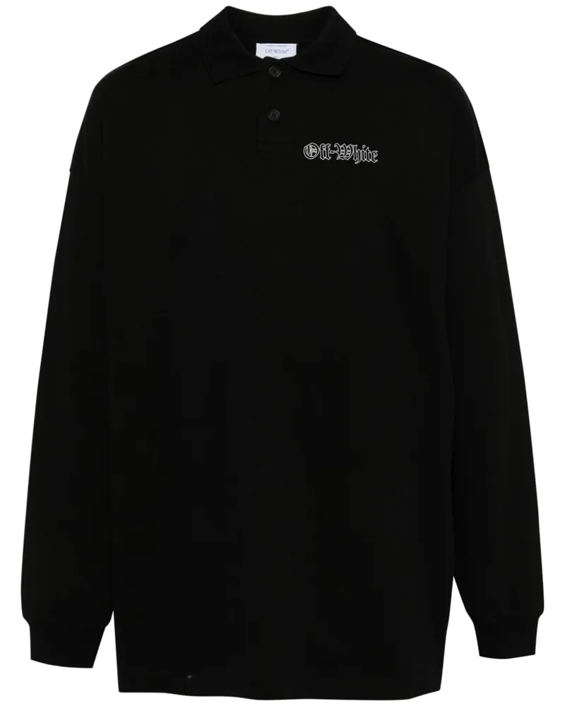 OFF-WHITE Poloshirt mit Gang-Print - Schwarz Schwarz
