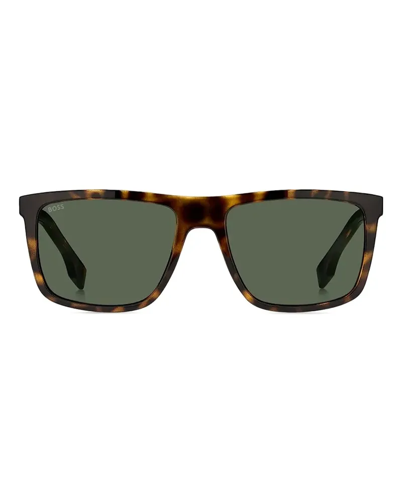 HUGO BOSS Sonnenbrille mit eckigem Gestell - Schwarz Schwarz