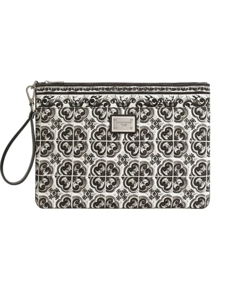Dolce & Gabbana Clutch mit grafischem Print - Schwarz Schwarz