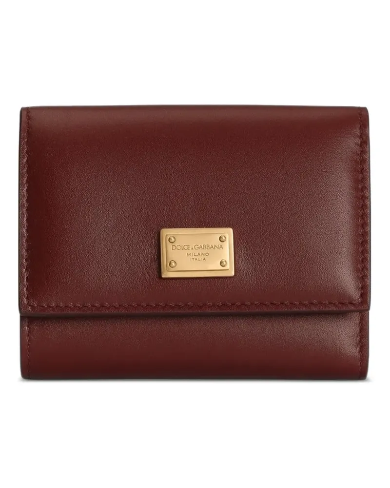 Dolce & Gabbana Portemonnaie mit Logo-Schild - Rot Rot