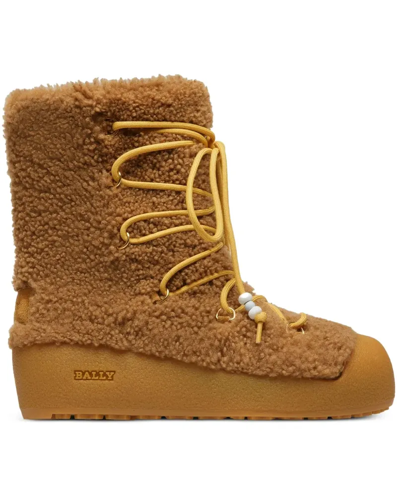 Bally Corviglia Schnürstiefel aus Shearling - CAMEL Camel