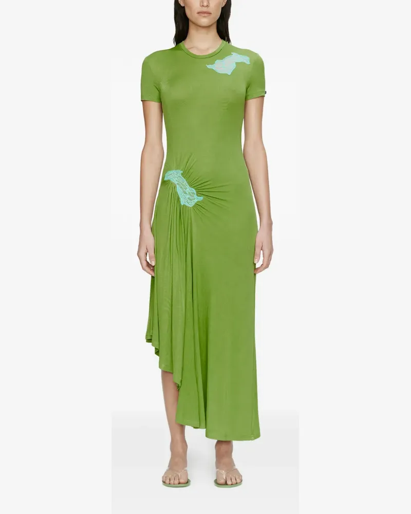 Christopher Esber Delphin lace-panelled midi dress - Grün Grün
