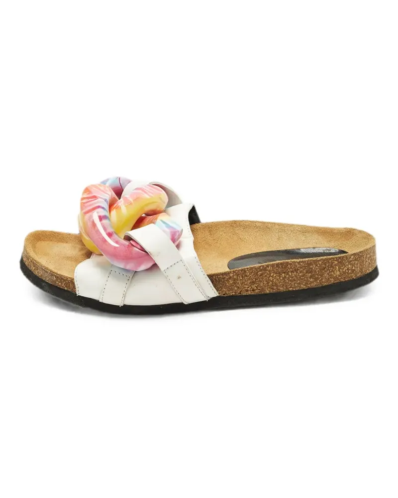 J.W.Anderson twisted-chain leather flat sandals - Weiß Weiß