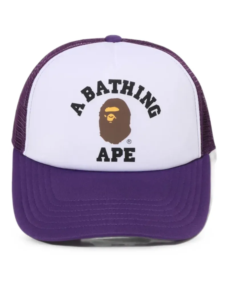 BAPE College Trucker-Baseballkappe mit Logo-Print - Violett Violett