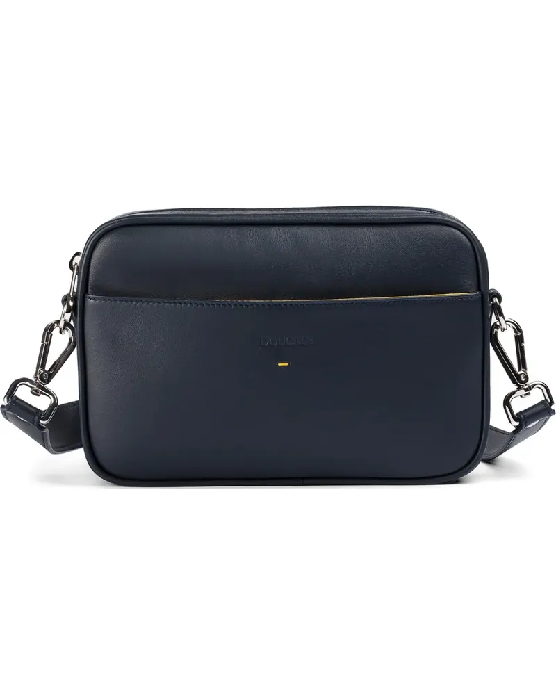 Doucal´s logo-debossed leather messenger bag - Blau Blau